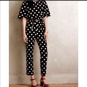 Anthropologie Corey Lynn Calter polka dot jumpsuit